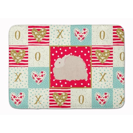 Carolines Treasures 19 x 27 in. Fluffy Angora Rabbit Love Machine Washable Memory Foam Mat CK5386RUG